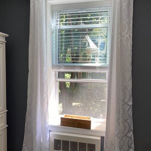 6 white curtain panels